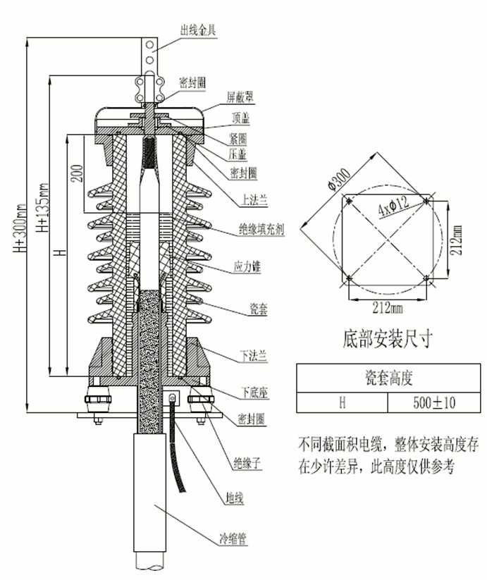 J9国际集团35kV瓷套管终端装配图.gif